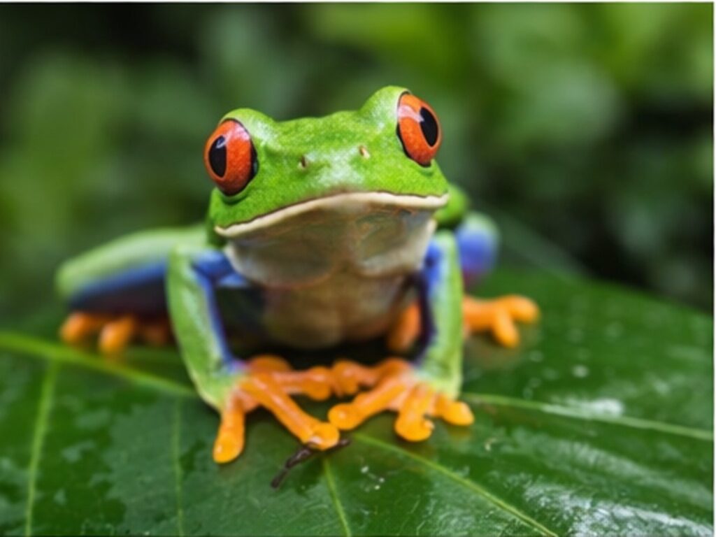 Red eyed tree frog in Corcovado National Park