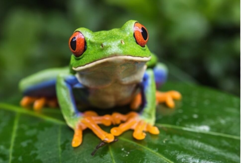 Red eyed tree frog in Corcovado National Park