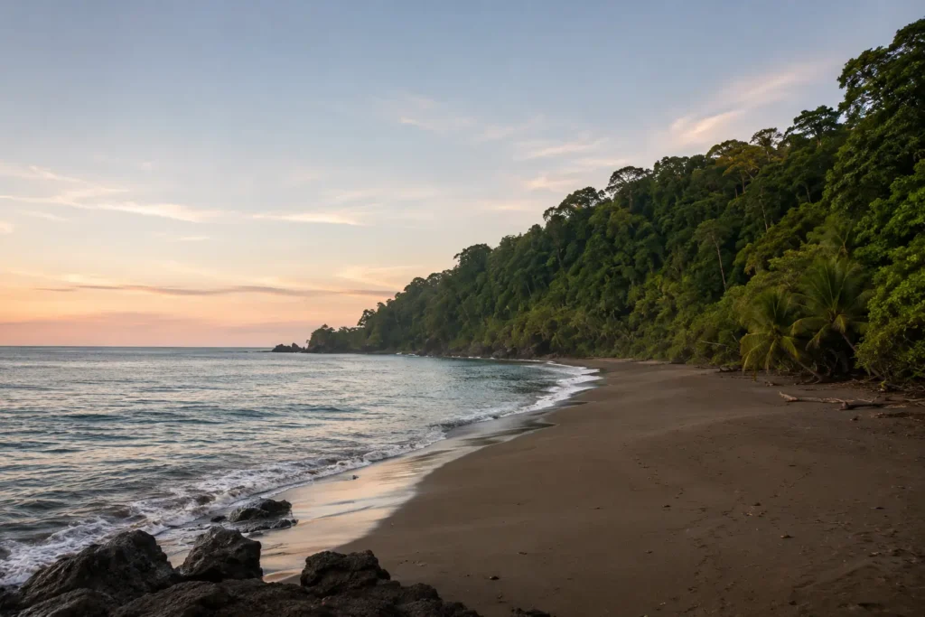 Wild beach in the San Pedrillo sector of Corcovado National Park on Costa Rica's Pacific coast